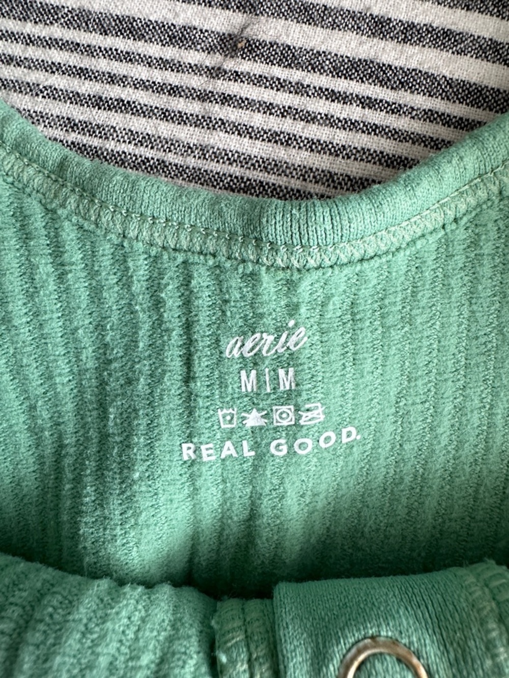 Green Ribbed Snapped Front Ribbed Brami - Picture 2 of 4